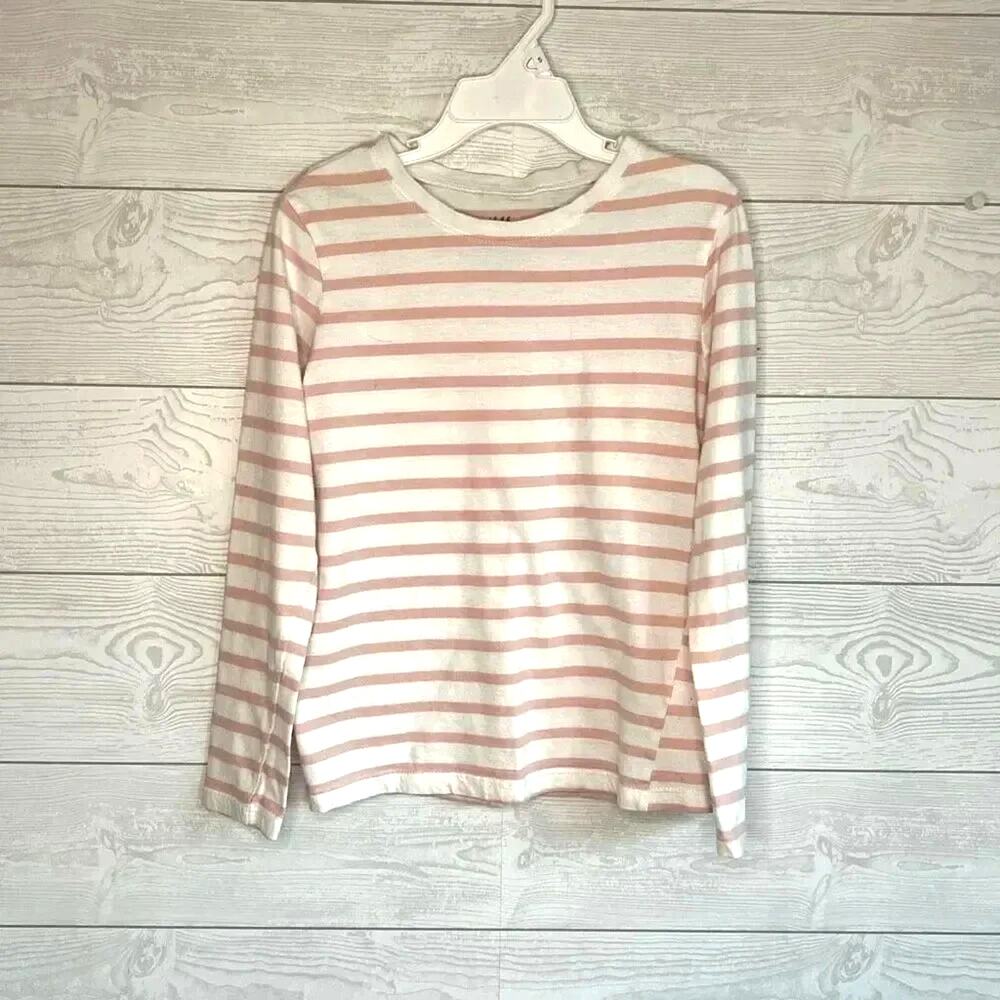 H&M girls’ pink striped long sleeve top Size Small (6X/7)